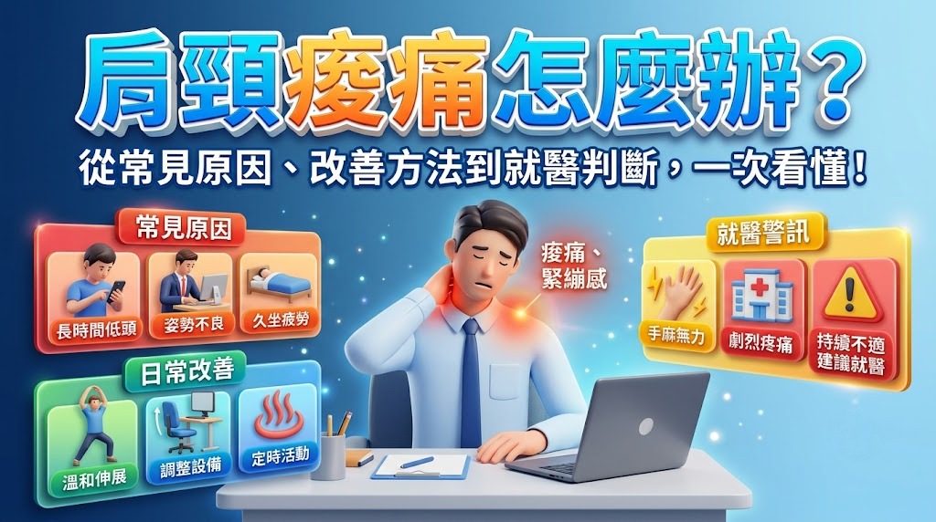 肩頸痠痛怎麼辦？從常見原因、改善方法到就醫判斷一次看懂